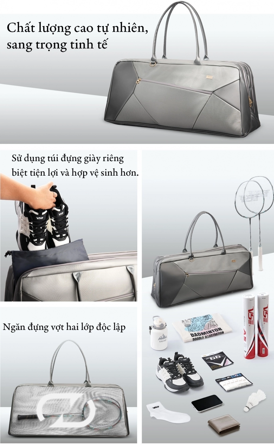 Ưu điểm nổi bật của túi vợt cầu lông VS