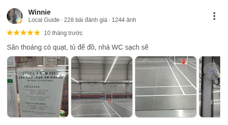Đánh giá thực tế của khách hàng đối với sân cầu lông An Khánh
