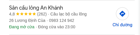 Đánh giá thực tế của khách hàng đối với sân cầu lông An Khánh